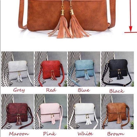 Bags Nwt Red Crossbody Purse With Zipper Tassels Poshmark